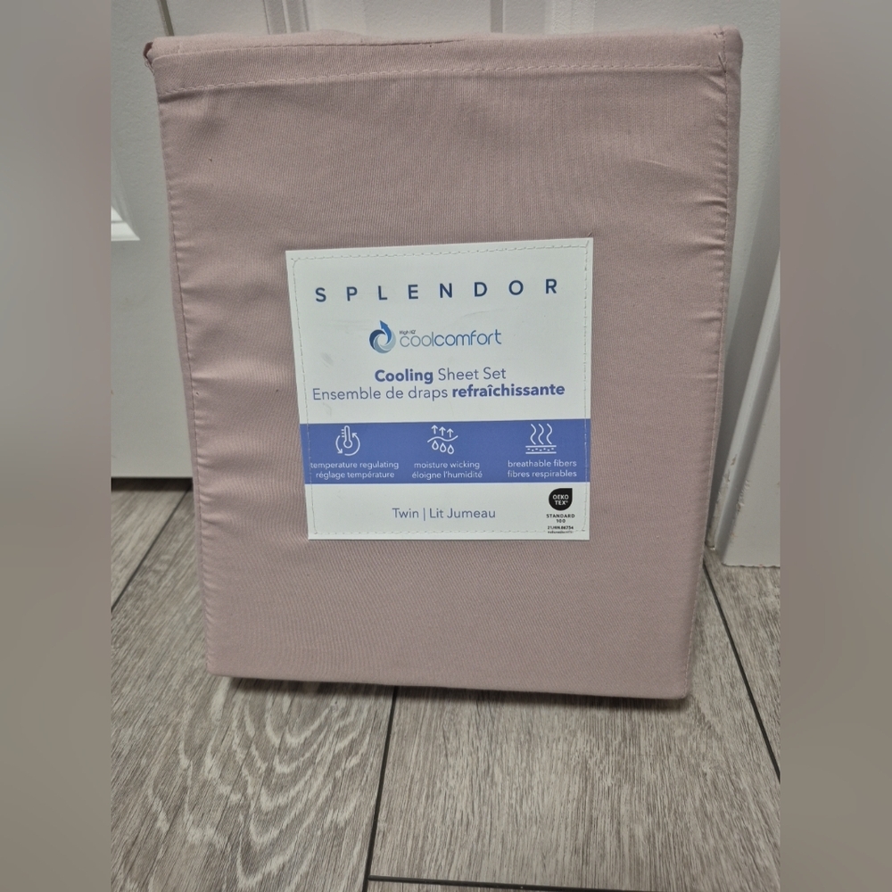 Splendor High IQ Coolcomfort Twin Size Cooling Sheet Set - Light Mauve